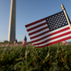 American flags at a COVID Memorial Project installation of 20,000 flags are shown on the National Mall as the United States crossed the 200,000 lives lost in the pandemic September 22, 2020 in Washington, DC.
